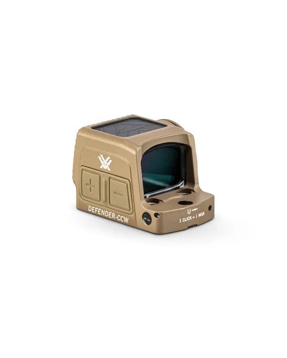 Vortex Defender CCW FDE Enclosed Solar Red Dot, RMSc Footprint, 32 MOA Circle + 3 MOA Dot Reticle - DFCCW-MRD3-E-T