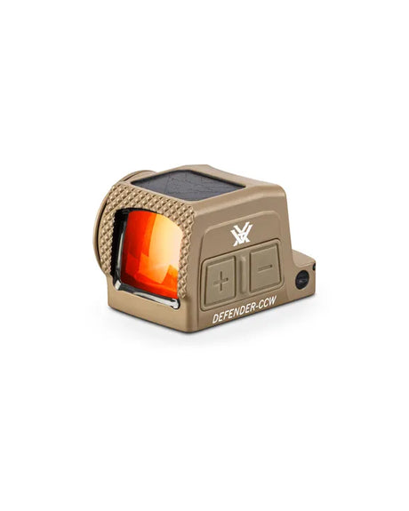 Vortex Defender CCW FDE Enclosed Solar Red Dot, RMSc Footprint, 32 MOA Circle + 3 MOA Dot Reticle - DFCCW-MRD3-E-T