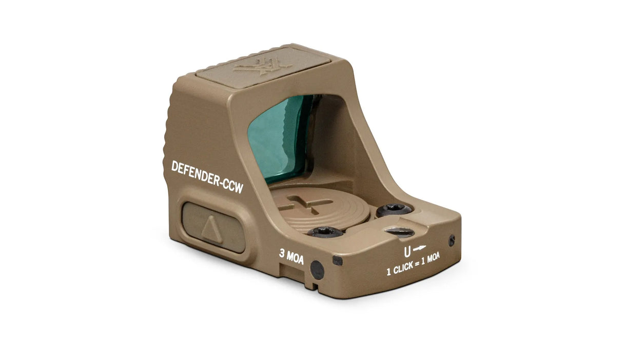 Vortex Tan Defender-CCW Micro 3MOA Red Dot, RMSc Footprint, DFCCW-MRD3-T
