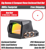 Sig Sauer Romeo X Compact Enclosed Red Dot, Circle Dot, RMSc Footprint, Enclosed Emitter, Black/Rose Housing
