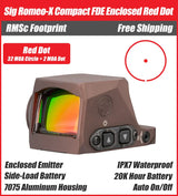 Sig Sauer Romeo X Compact FDE Enclosed Red Dot, Circle Dot, RMSc Footprint, Enclosed Emitter, FDE Housing