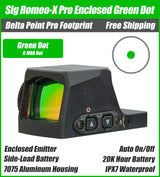 Sig Sauer Romeo X Pro Enclosed Green Dot, DPP Footprint, Enclosed Emitter, Black Housing, 3 MOA, 6 MOA, Circle Dot