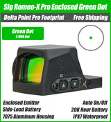 Sig Sauer Romeo X Pro Enclosed Green Dot, DPP Footprint, Enclosed Emitter, Black Housing, 3 MOA, 6 MOA, Circle Dot