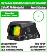 Sig Sauer Romeo X Pro Sig Loc Enclosed Green Dot, Sig Loc Pro Footprint, Enclosed Emitter, Black Housing, 3 MOA, 6 MOA, Circle Dot