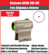 Holosun 403B FDE Red Dot 2 MOA High and Low Mount Bottom Battery Tray - HS403B-FDE