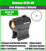 Holosun 403B Green Dot 2MOA Dot High and Low Mount Bottom Battery Tray - HE403B-GR