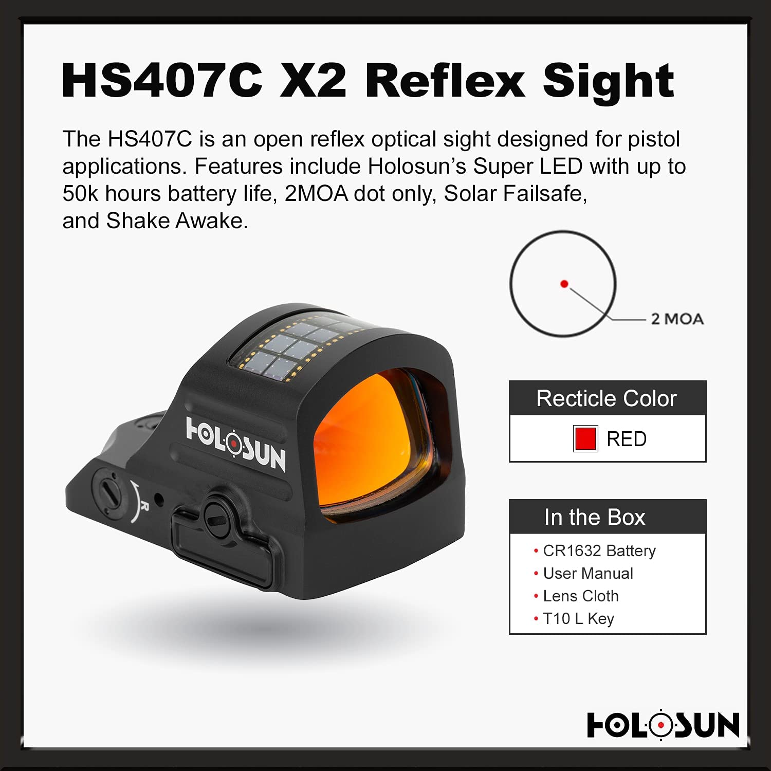 Viseur Point Rouge HOLOSUN Micro Reflex Dot 407C X2