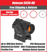 Holosun 503R Red Dot 2MOA with 65MOA Circle High and Low Mount - HS503R