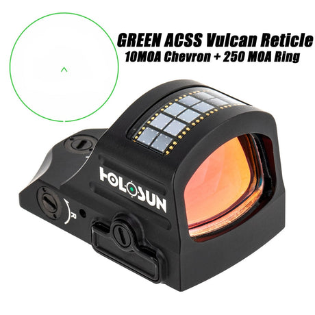 Holosun 507C X2 Green Dot ACSS Vulcan Reticle, RMR Footprint, Solar Failsafe - HE507C-GR-X2-ACSS