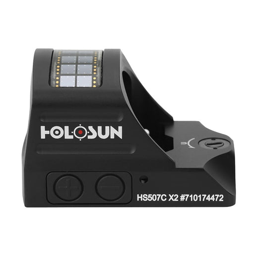 Holosun 507C X2, 32 MOA Ring & 2 MOA Red Dot, RMR Footprint, MRS Reticle, Side Battery, Solar Failsafe - HS507CX2