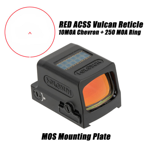 Holosun 509 ACSS Vulcan Red Dot w/ Glock MOS Mounting Plate, Fits Glock MOS Slide (not 43X/48) - HE509-RD-ACSS-M
