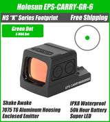 Holosun EPS Carry 6 MOA Green Dot, K Series Footprint (Modified RMSc), RMSc Adapter Plate Included, Side Battery - EPS-CARRY-GR-6