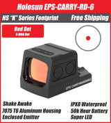 Holosun EPS Carry 6 MOA Red Dot, K Series Footprint (Modified RMSc), RMSc Adapter Plate Included, Side Battery - EPS-CARRY-RD-6