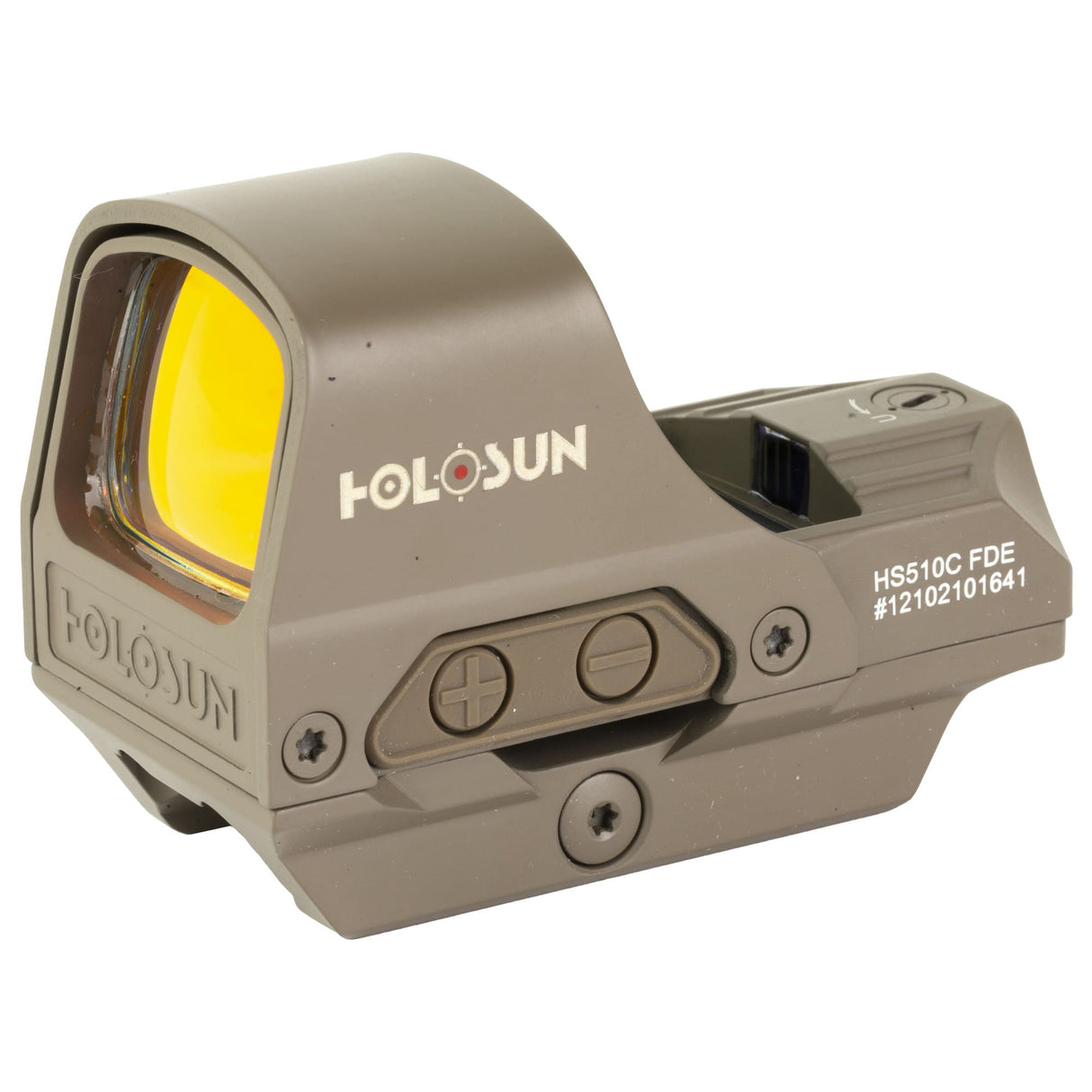 Holosun HS510C FDE Red Dot 65 MOA Circle 2 MOA Red Dot Aluminum Housing Matte Finish Solar with Internal Battery - HS510C-FDE