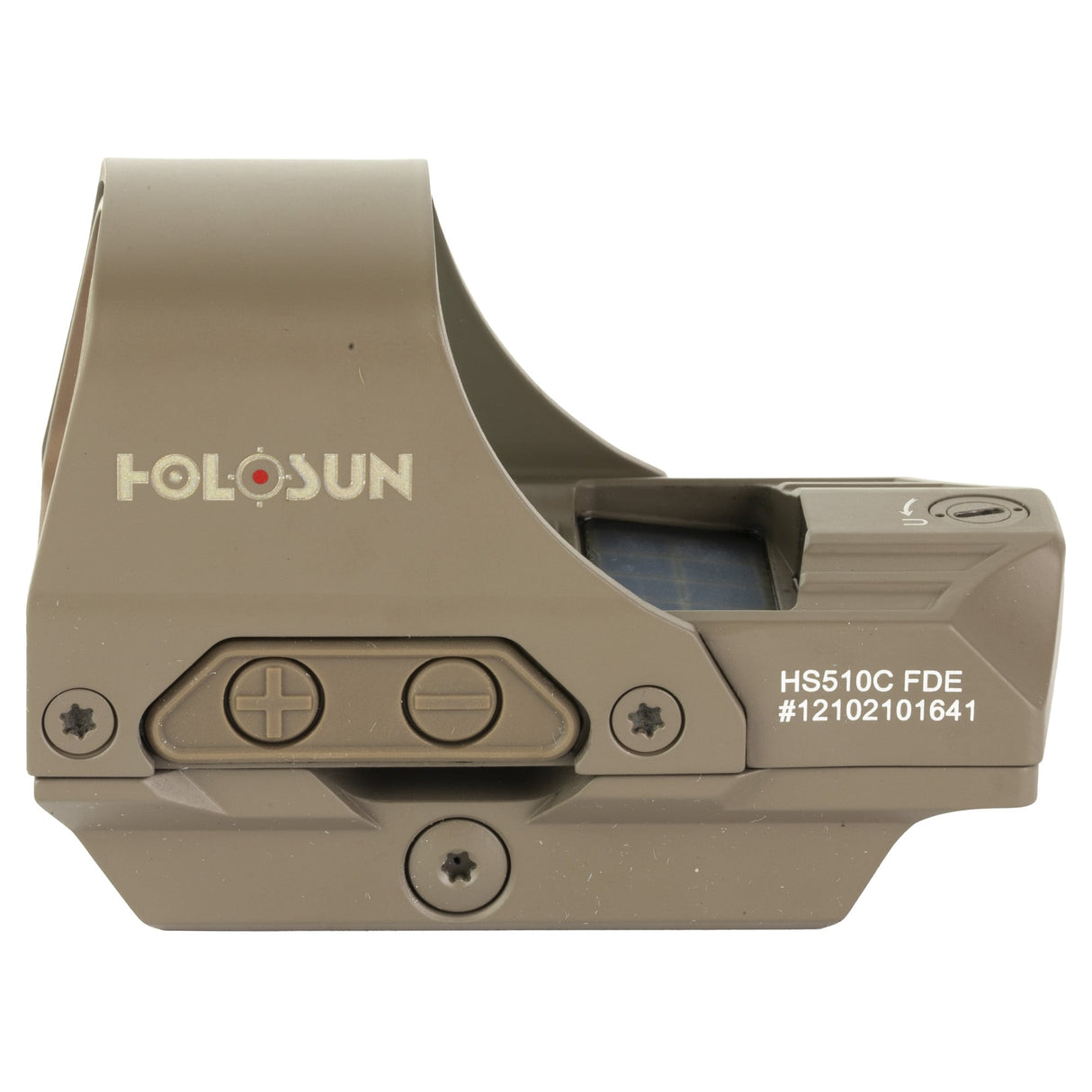 Holosun HS510C FDE Red Dot 65 MOA Circle 2 MOA Red Dot Aluminum Housing Matte Finish Solar with Internal Battery - HS510C-FDE