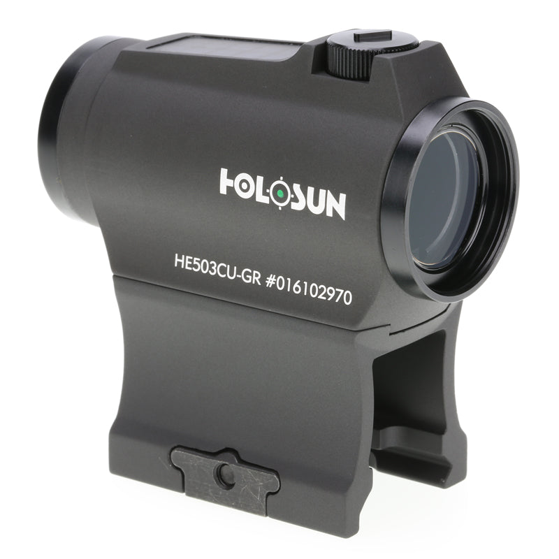 Holosun 503CU Green Dot 2MOA with 65 MOA Circle Solar High and Low Mount - HE503CU-GR