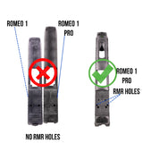 Sig P320 Filler Plate for Romeo 1 Pro Slides that have RMR Holes and have Rear Dovetail Sights Attached to slide - SGRX-RSH-FIL