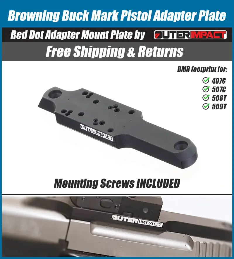 Browning Buck Mark Pistol Red Dot Adapter Mount Plate - OuterImpact