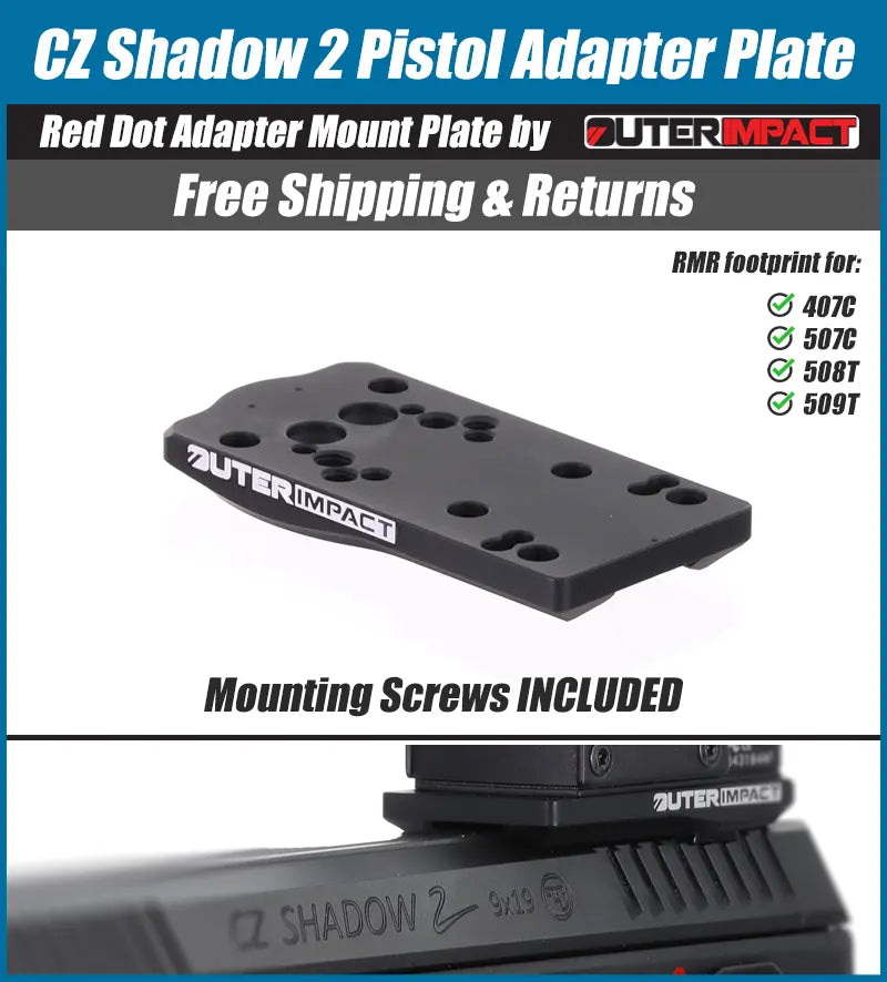 CZ Shadow 2 Red Dot Adapter Mount Plate - OuterImpact