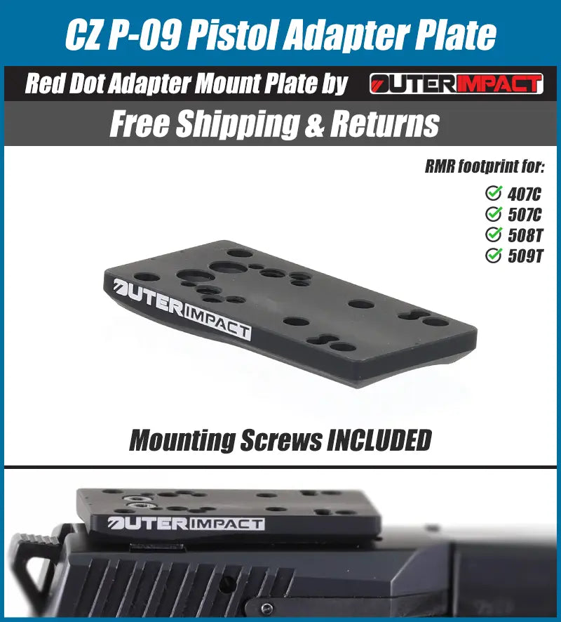 CZ P-09 Pistol Red Dot Adapter Mount Plate - OuterImpact