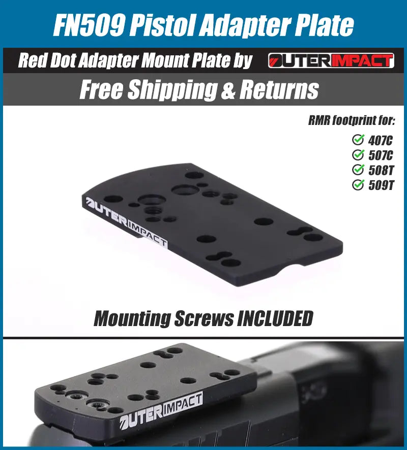 FN 509 Pistol Red Dot Adapter Mount Plate - OuterImpact