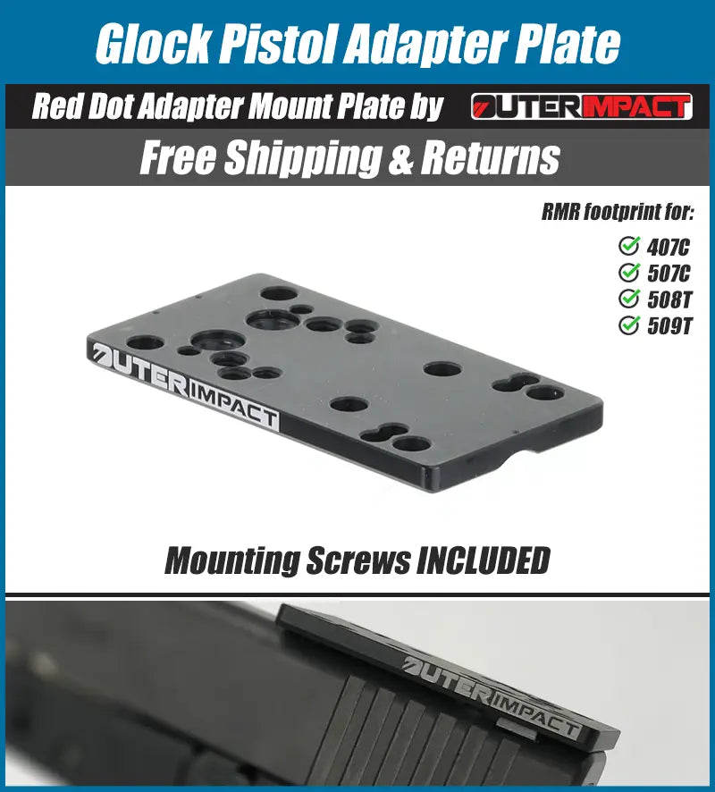 Glock Pistol Red Dot Adapter Mount Plate - OuterImpact