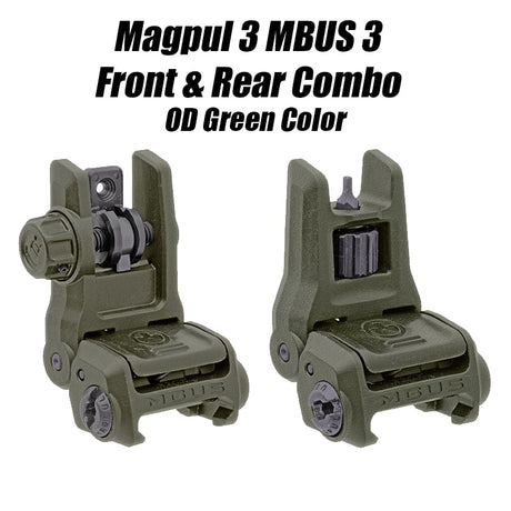 Magpul MBUS 3 Sights - Front, Rear, or Combo - Black, OD Green, FDE