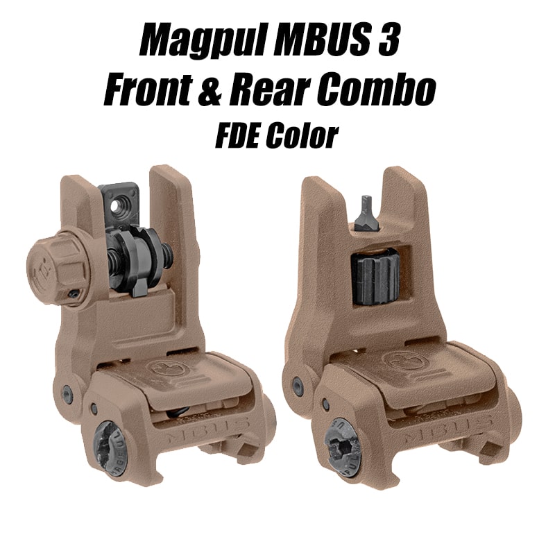 Magpul MBUS 3 Sights - Front, Rear, or Combo - Black, OD Green, FDE