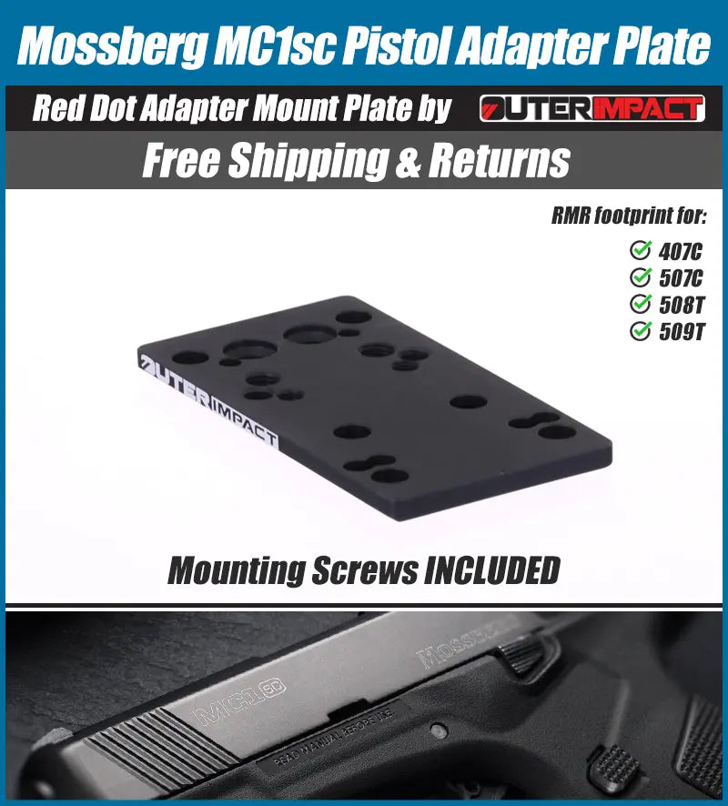 Mossberg MC1sc Pistol Red Dot Adapter Mount Plate - OuterImpact