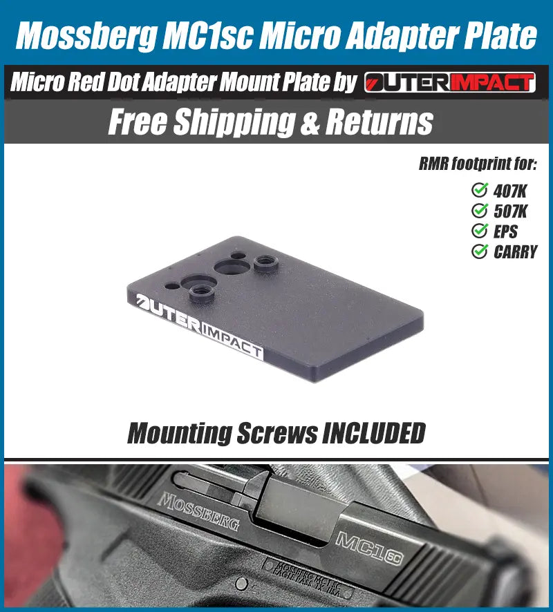 Mossberg MC1sc Micro Red Dot Adapter Mount Plate - OuterImpact