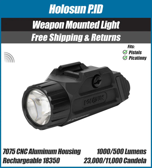 Holosun PID, Light, 1000 Lumens, Fits Picatinny