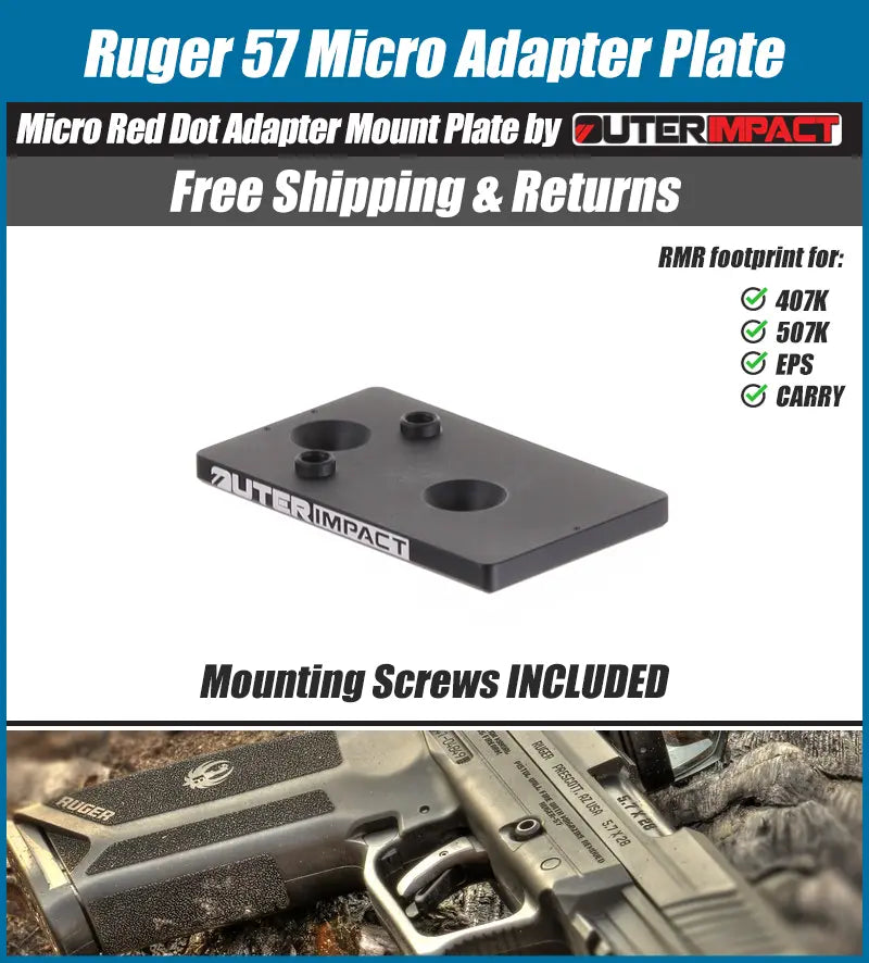 Ruger 57 Micro Red Dot Adapter Mount Plate - OuterImpact