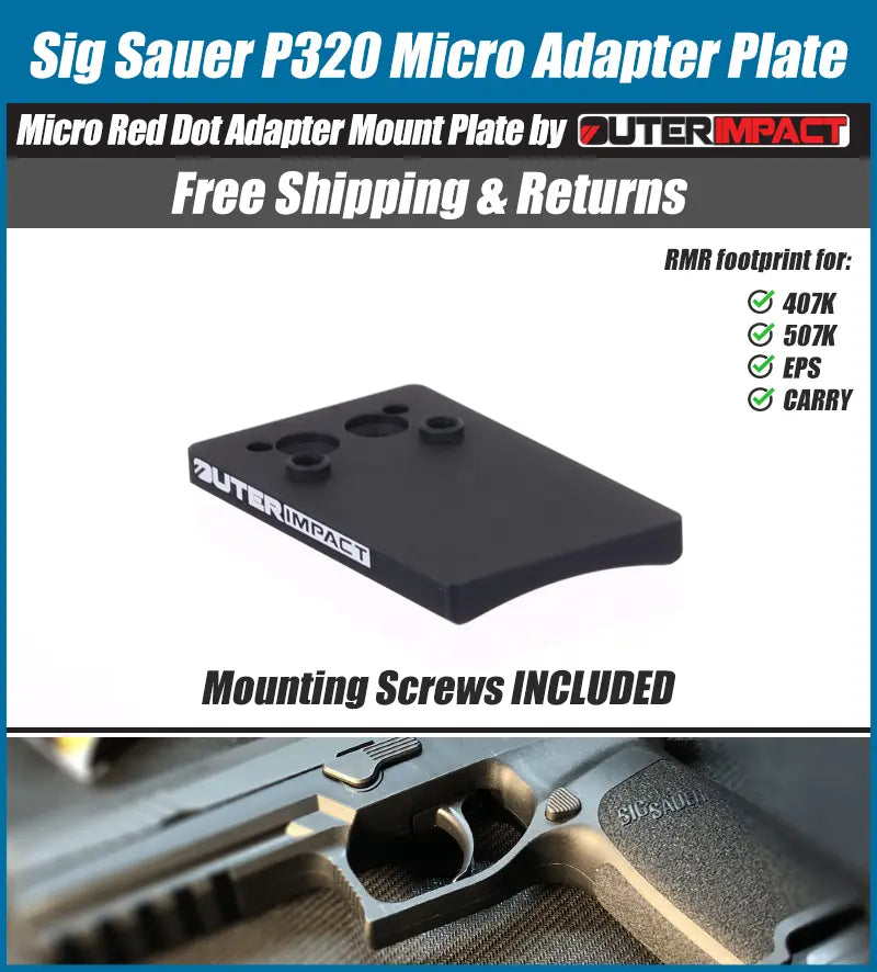 Sig Sauer P320 Micro Red Dot Adapter Mount Plate - OuterImpact