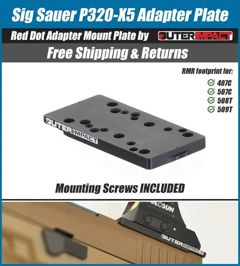 Sig Sauer P320-X5 Red Dot Adapter Mount Plate - OuterImpact