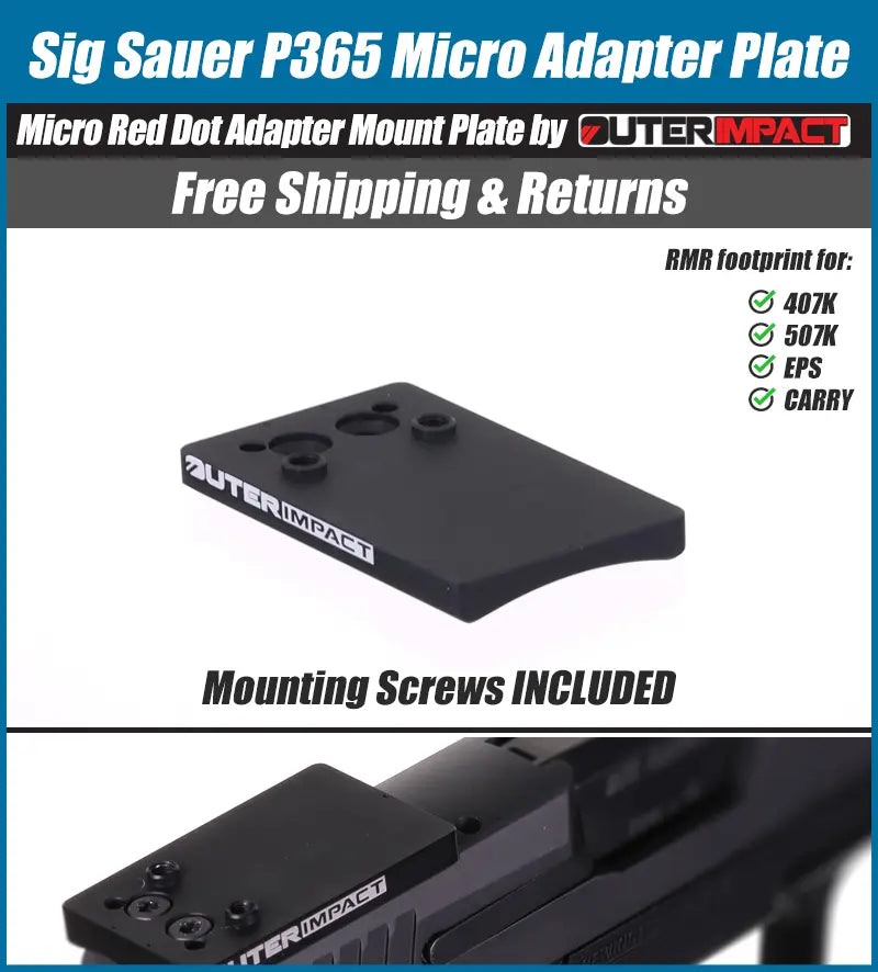 Sig Sauer P365 Micro Red Dot Adapter Mount Plate - OuterImpact