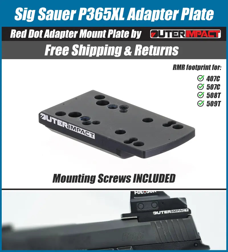 Sig Sauer P365XL Red Dot Adapter Mount Plate - OuterImpact
