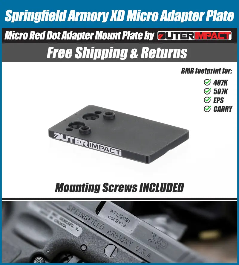 Springfield Armory XD Micro Red Dot Adapter Mount Plate - OuterImpact