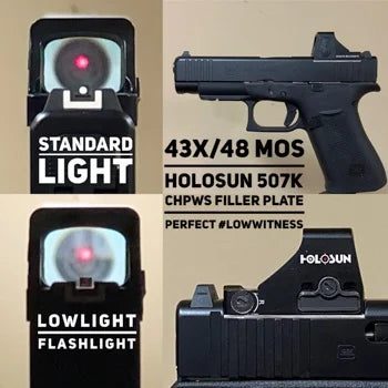 Glock 43x/48 MOS  to Holosun 407K/507K Adapter Plate - CHPWS - GLX-HOLOk